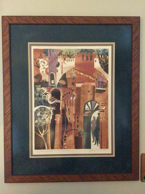 Framed Abstract Cityscape Print - Image 1 of 3