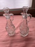 Crystal decanters, cut-glass dish, and floral porcelain gravy boat with saucer - thumbnail 4 of 4