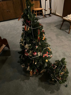 Two decorated Christmas trees - Image 1 of 1