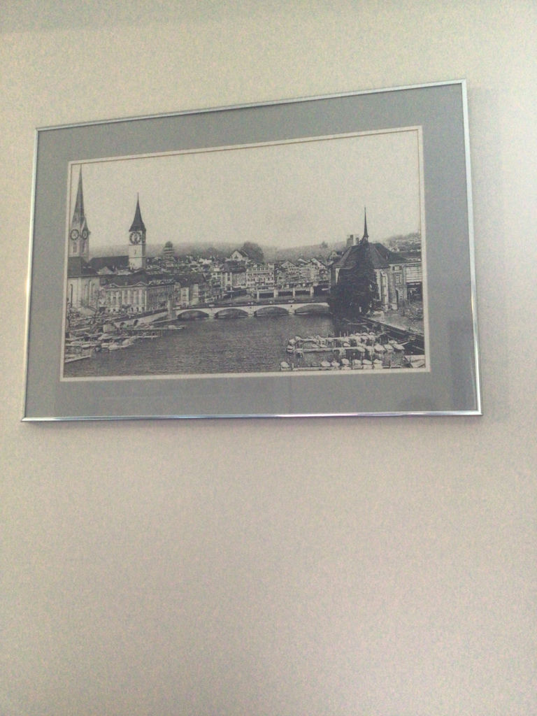 Framed black-and-white cityscape print - image 2 of 4