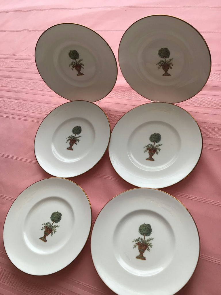 Six Lenox Mosaic Italia Mattonella plates with tree motif - image 1 of 3