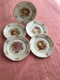 Porcelain fruit-design plates with gold trim - thumbnail 2 of 2