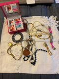 Jewelry assortment with necklaces, bracelets, and watch - thumbnail 1 of 1