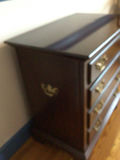 Dark wooden dresser with brass handles - thumbnail 2 of 4