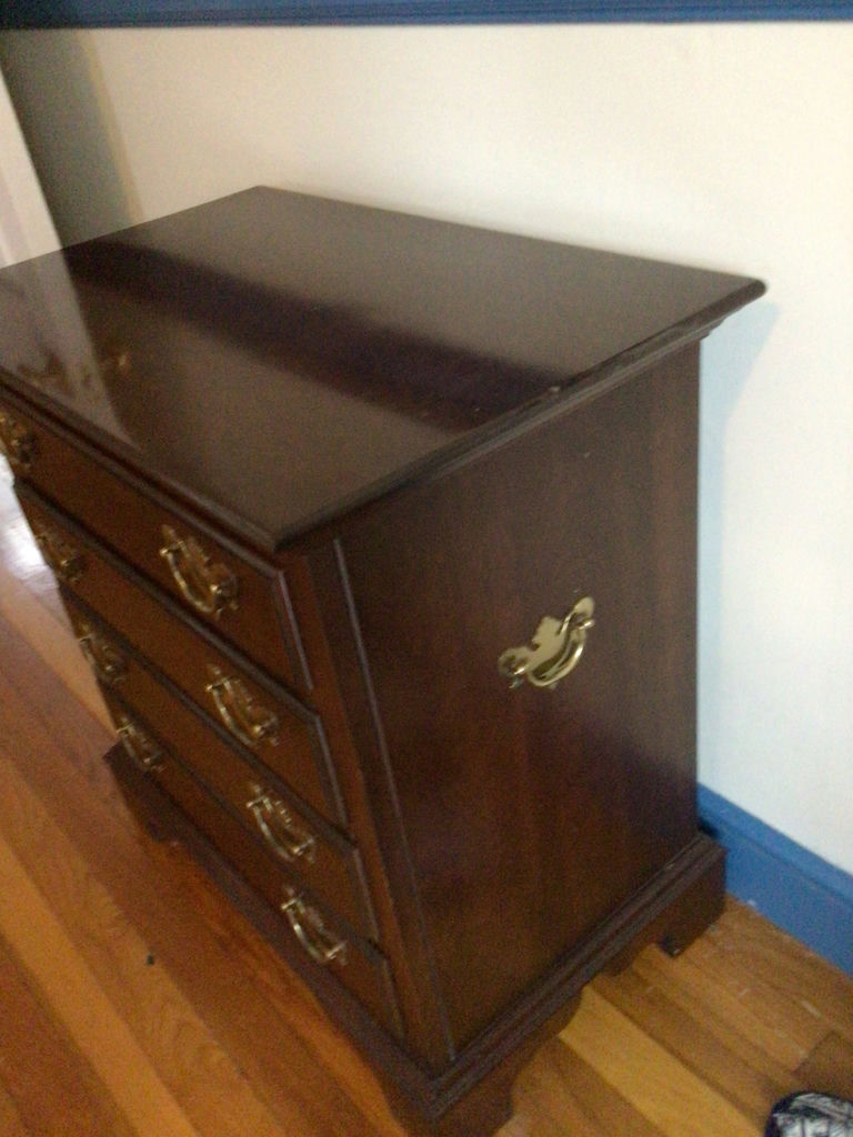 Dark wooden dresser with brass handles - image 4 of 4
