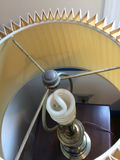 Brass lamp with pleated beige shade - thumbnail 3 of 3
