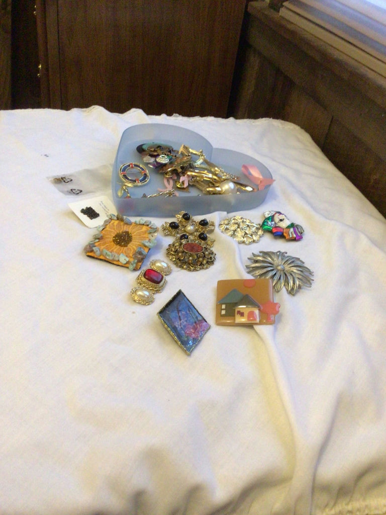 Assorted costume jewelry and brooches - image 1 of 3