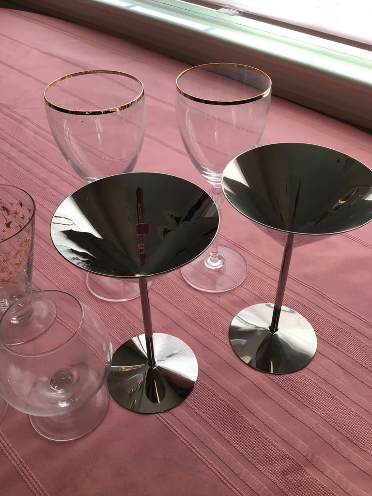 Assorted glassware and metal stemware - image 3 of 4