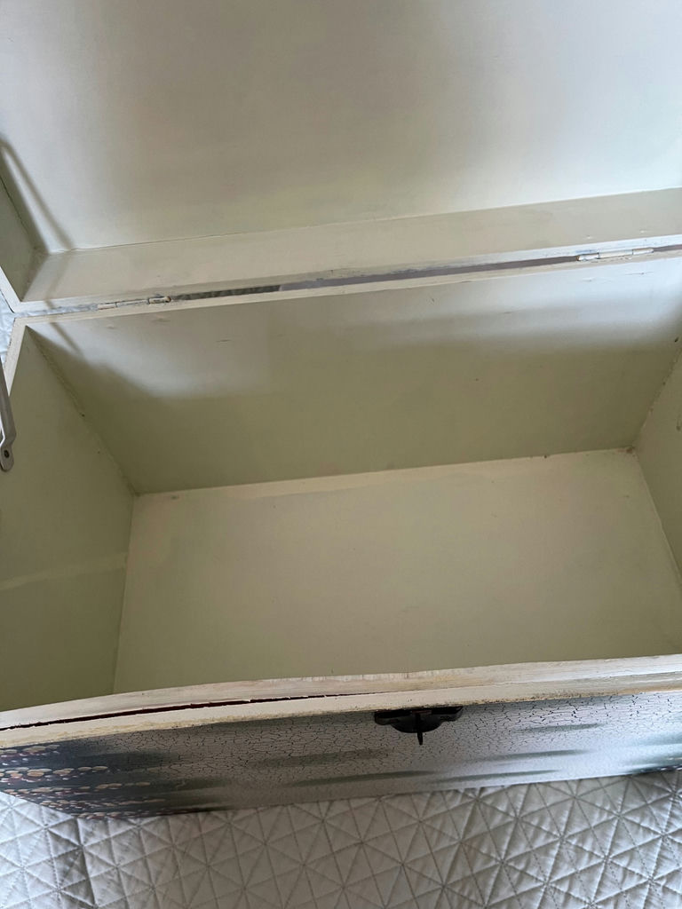 crackled‑finish storage trunk - image 2 of 5