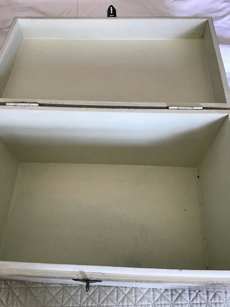 crackled‑finish  storage trunk - image 3 of 5