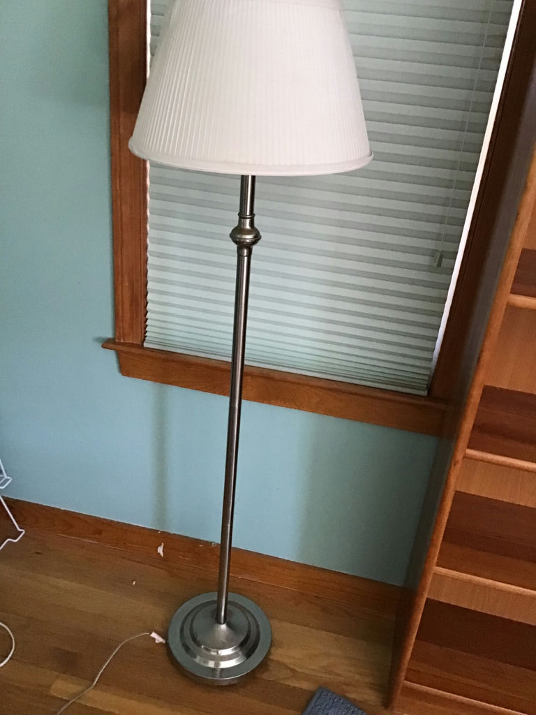 Floor lamp with pleated lampshade - image 2 of 3
