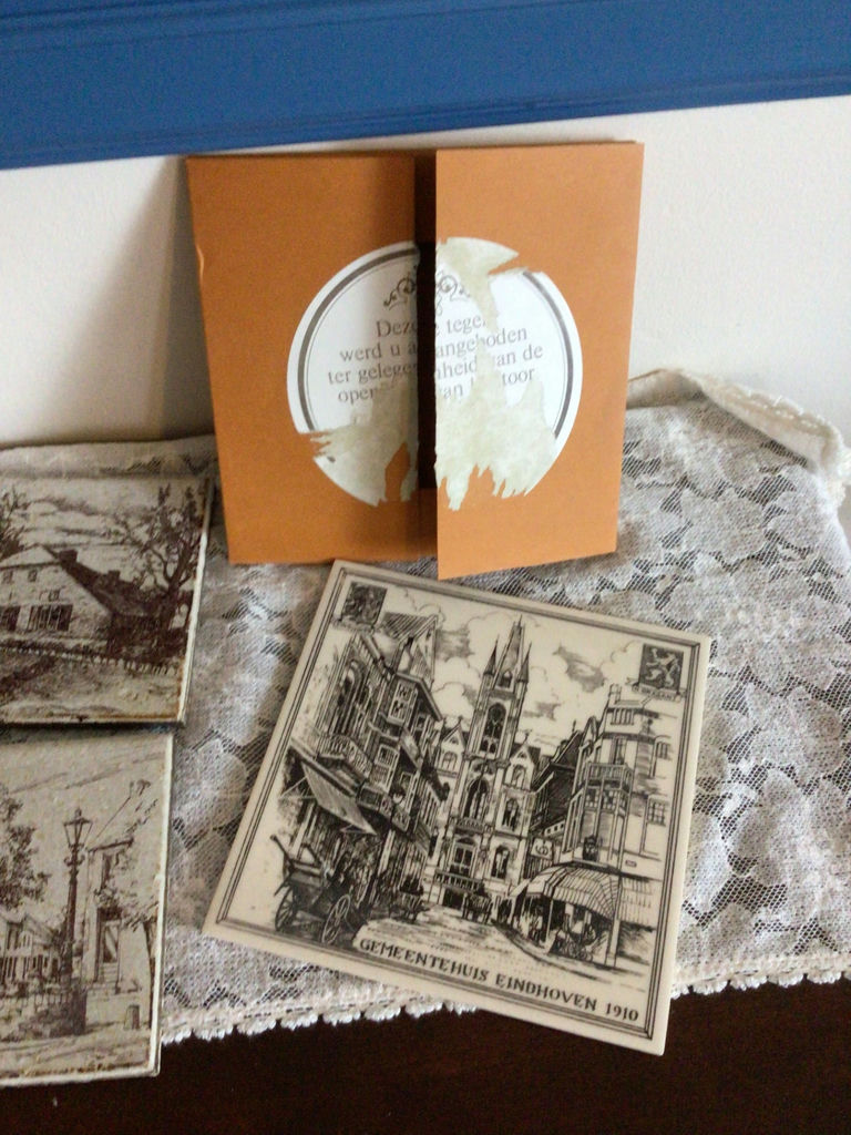 Set of square vintage Dutch town engraved trivets - image 4 of 4