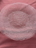 Clear fern-etched glass plate and clear glass plate with floral pattern - thumbnail 1 of 2