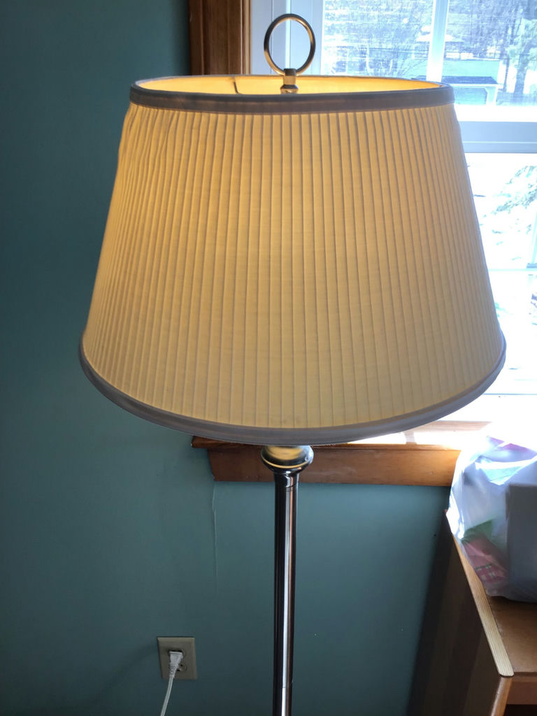 Floor lamp with pleated lampshade - image 1 of 3