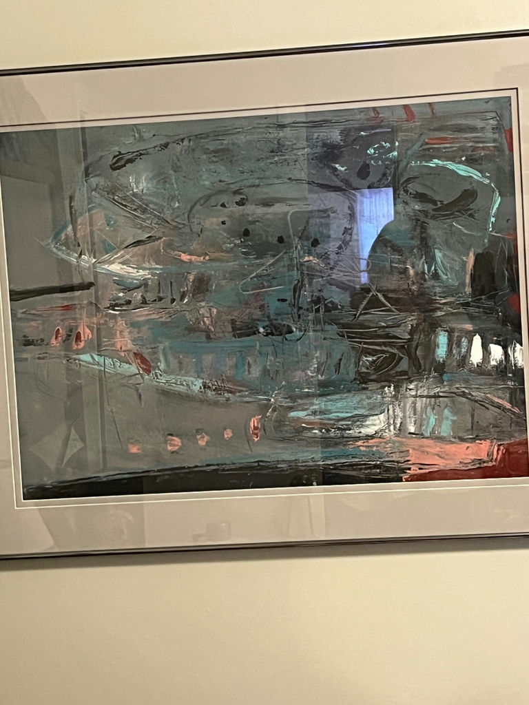 Abstract framed artwork 37x29 - image 1 of 2