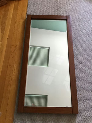 Wooden-framed rectangular mirror - Image 1 of 1