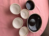 Assorted ceramic bowls with white and dark brown glazes - thumbnail 4 of 4