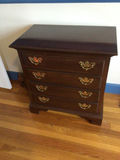 Dark wooden dresser with brass handles - thumbnail 1 of 4