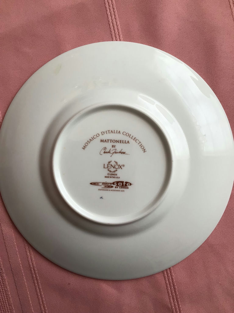 Six Lenox Mosaic Italia Mattonella plates with tree motif - image 3 of 3