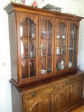 Wooden china cabinet with glass-front display and lower storage - thumbnail 2 of 2