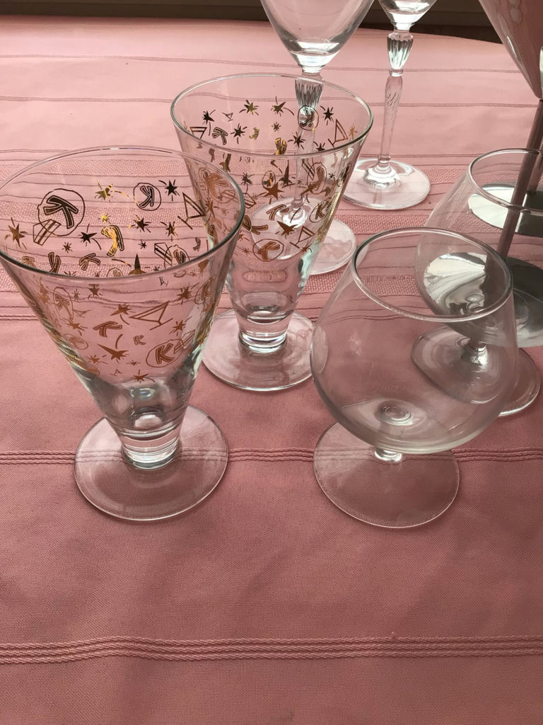 Assorted glassware and metal stemware - image 2 of 4