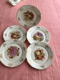 Porcelain fruit-design plates with gold trim - thumbnail 1 of 2