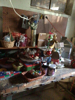 Christmas-themed dinnerware and holiday decorations - Image 1 of 7