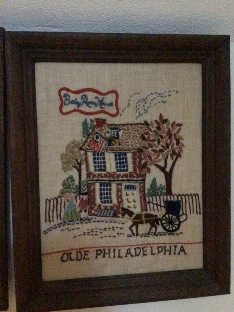 Framed cross-stitch panels: Olde Boston and Olde Philadelphia - image 3 of 3