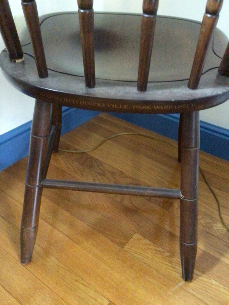 Wooden chair with painted fruit-back panel - image 3 of 3