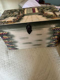 crackled‑finish  storage trunk - thumbnail 1 of 5