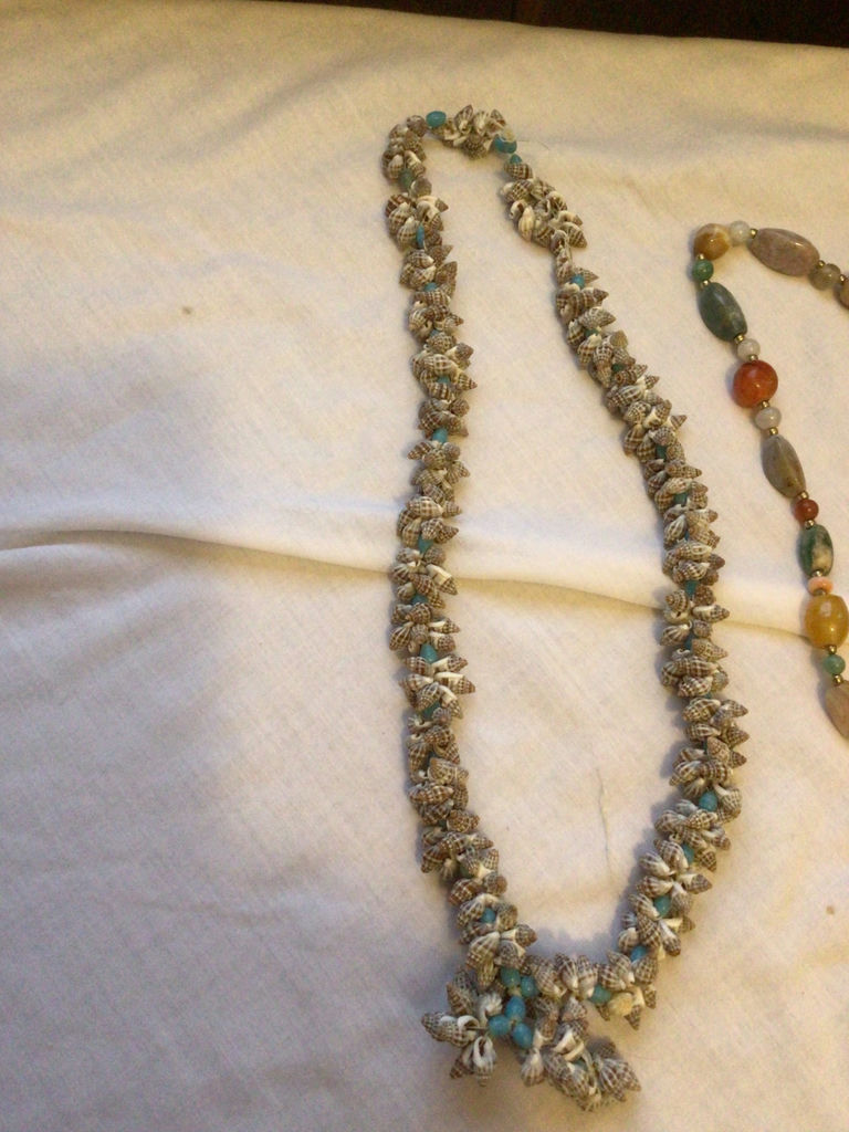 Shell bead necklace and colorful beaded necklace - image 3 of 3