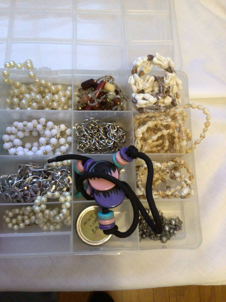 Assorted beads and jewelry in a compartment organizer - image 5 of 5
