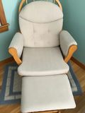 Beige upholstered rocking chair with ottoman - Excellent condition - thumbnail 1 of 1