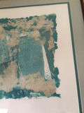 Framed abstract teal and beige collage print - thumbnail 2 of 3