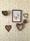 Winter mailbox painting with heart-themed wall decor - thumbnail 1 of 3