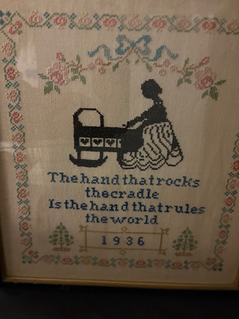 Vintage Cross Stitch Framed Embroidery , 1936 - image 3 of 6