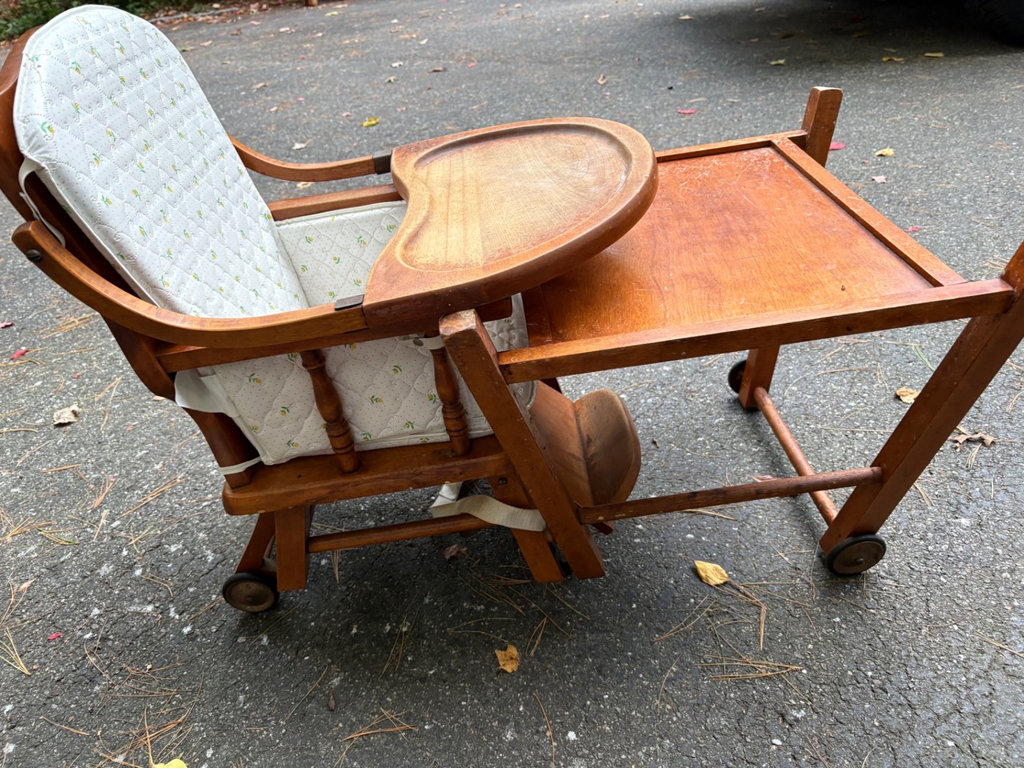 Antique Maple High Chair / Stroller Combo - image 3 of 5