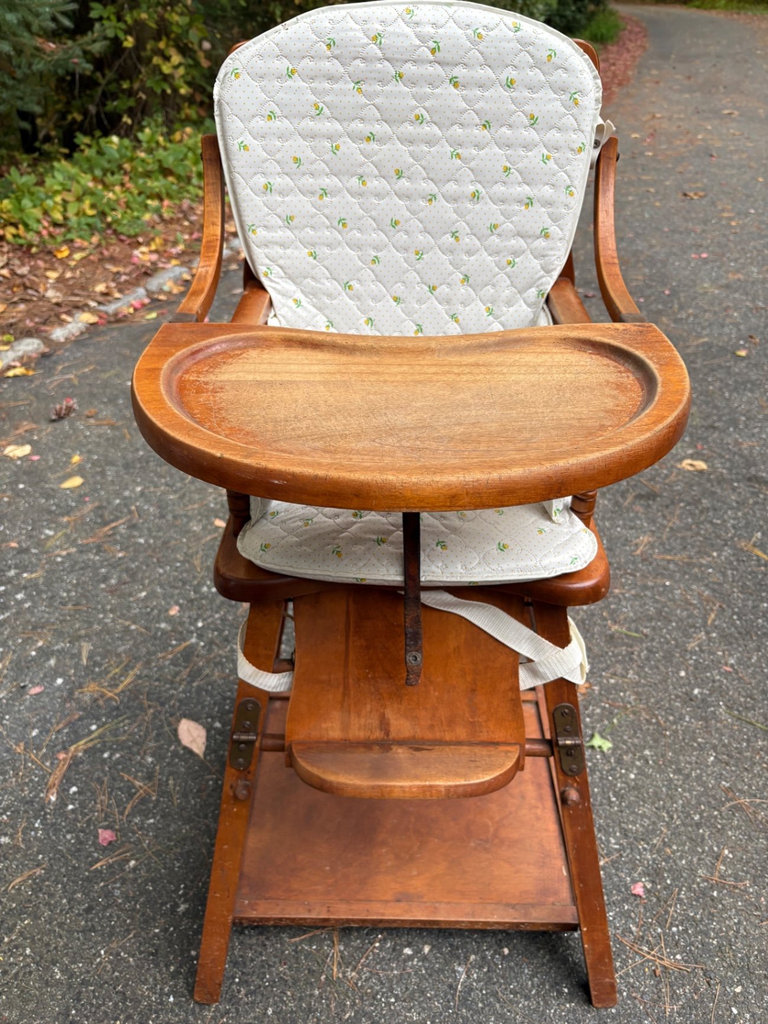 Antique Maple High Chair / Stroller Combo - image 1 of 5
