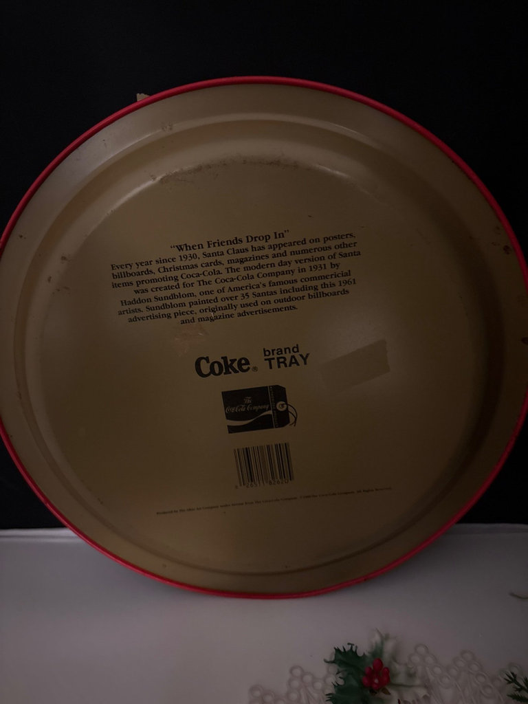 Retro Coca Cola Santa Tray + Vintage Christmas Decor - image 3 of 13