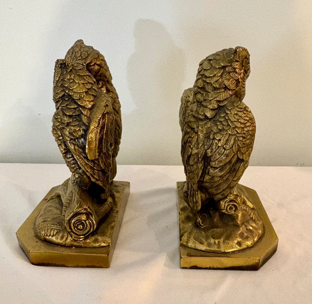 Daniel C. French’s Arts & Crafts Brass Owl Bookends  - image 2 of 5