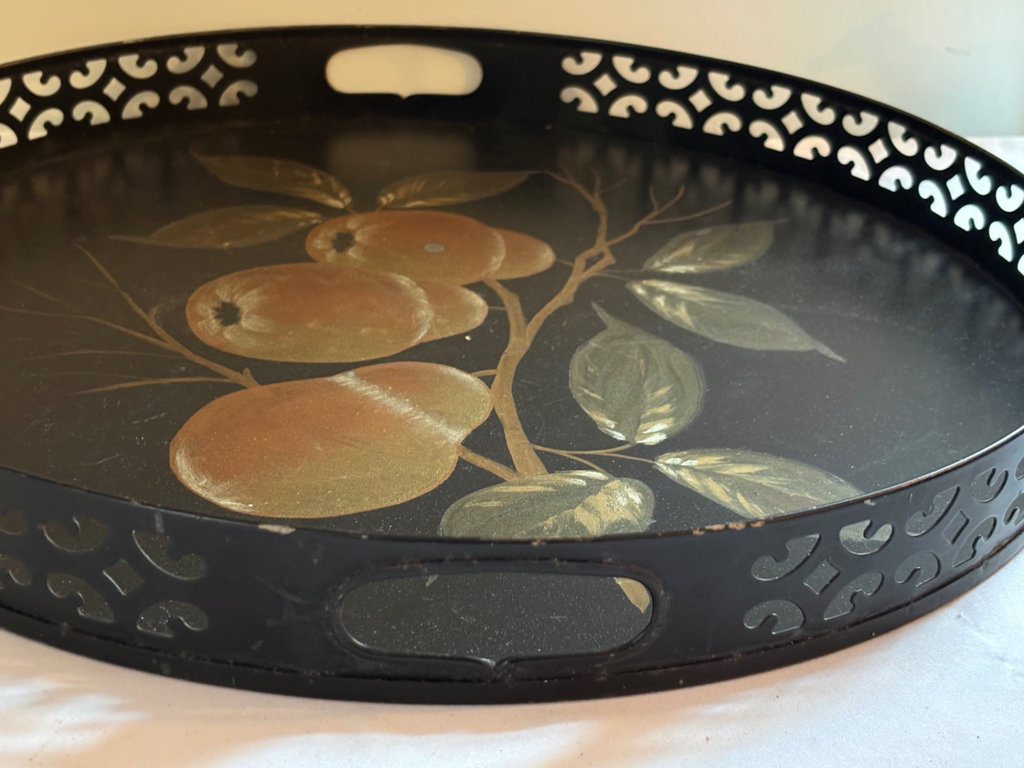 Vintage Signed Toleware Tray, by Alix Originals  - image 2 of 4