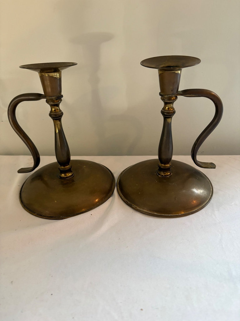 8 Vintage Brass Candlestick Holders  - image 2 of 12