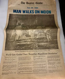 “Man Walks on the Moon” July 21, 1969 Edition of Boston Globe - thumbnail 1 of 3