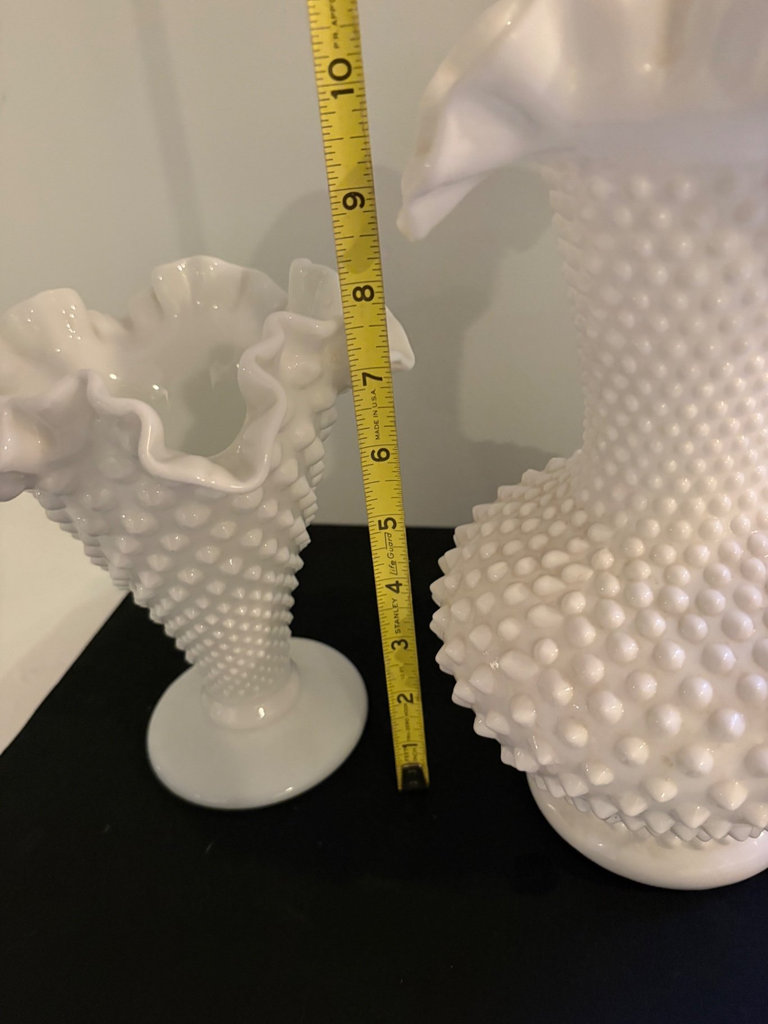 Fenton Vintage Milk Glass Hobnail Vases  - image 2 of 8