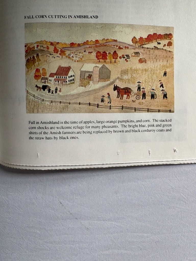Folk Art Print:  Xtian Newswanger titled "Fall - Corn Cutting in Amishland", Xtian Newswanger - image 5 of 7
