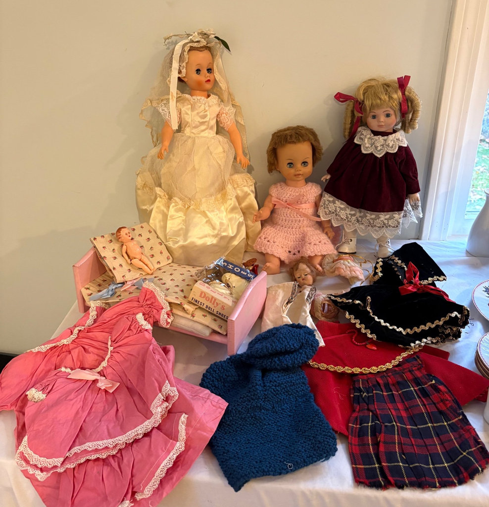 Vintage Doll Collection with Various Outfits and Accessories - image 1 of 25