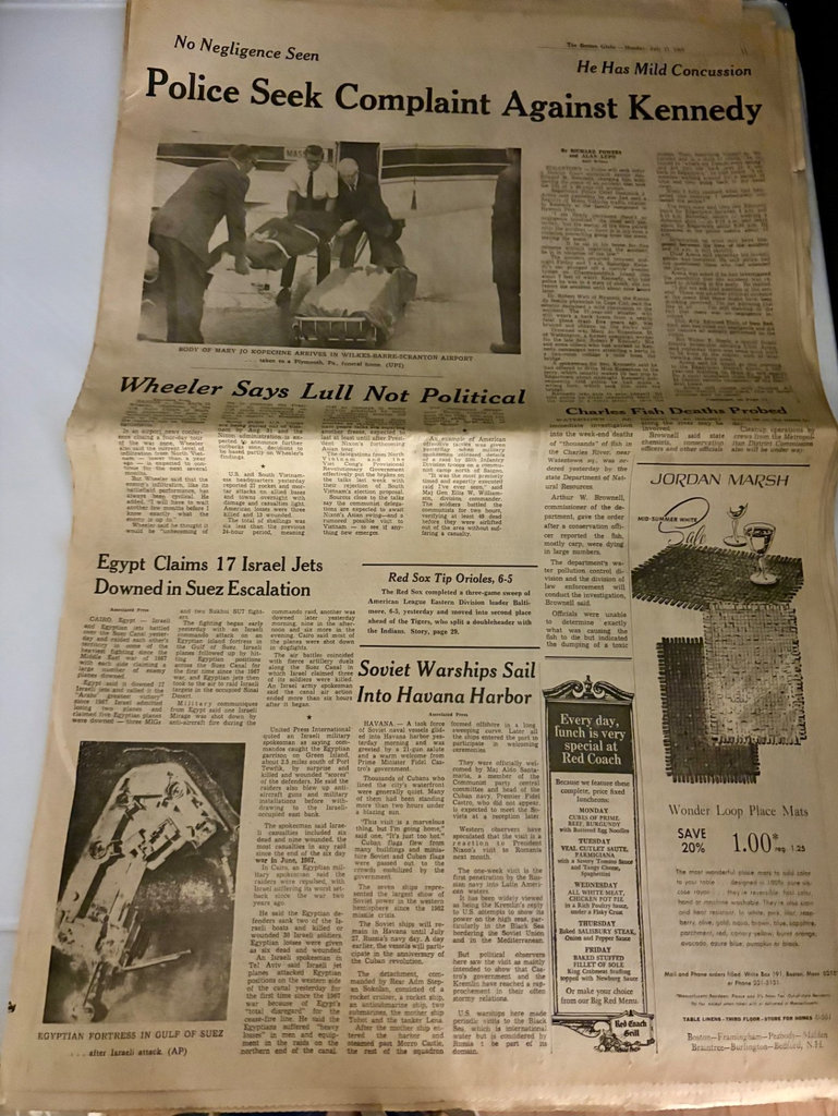 “Man Walks on the Moon” July 21, 1969 Edition of Boston Globe  - image 2 of 3