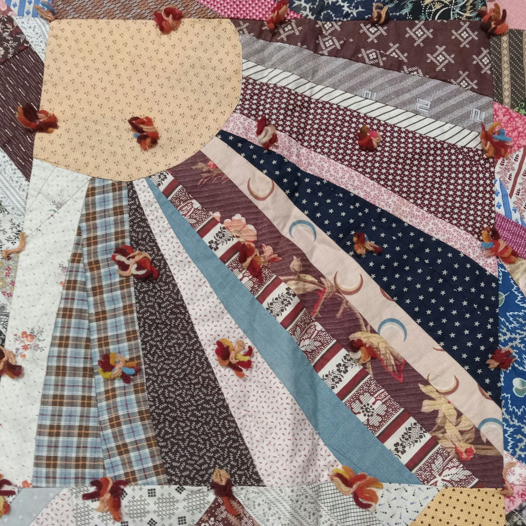 Vintage Handmade Crazy Quilt - image 3 of 7
