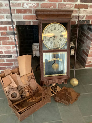 Ingraham Regulator Wall Clock & Parts - Image 1 of 6