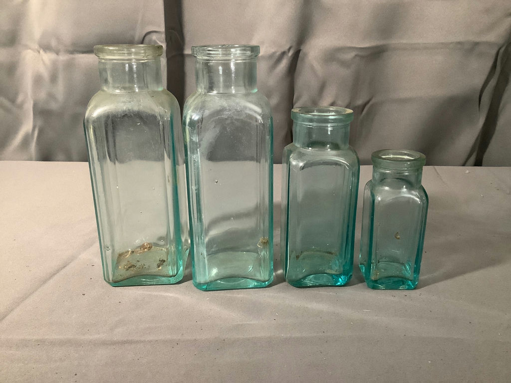 Antique Aqua Glass Bottles - image 7 of 9